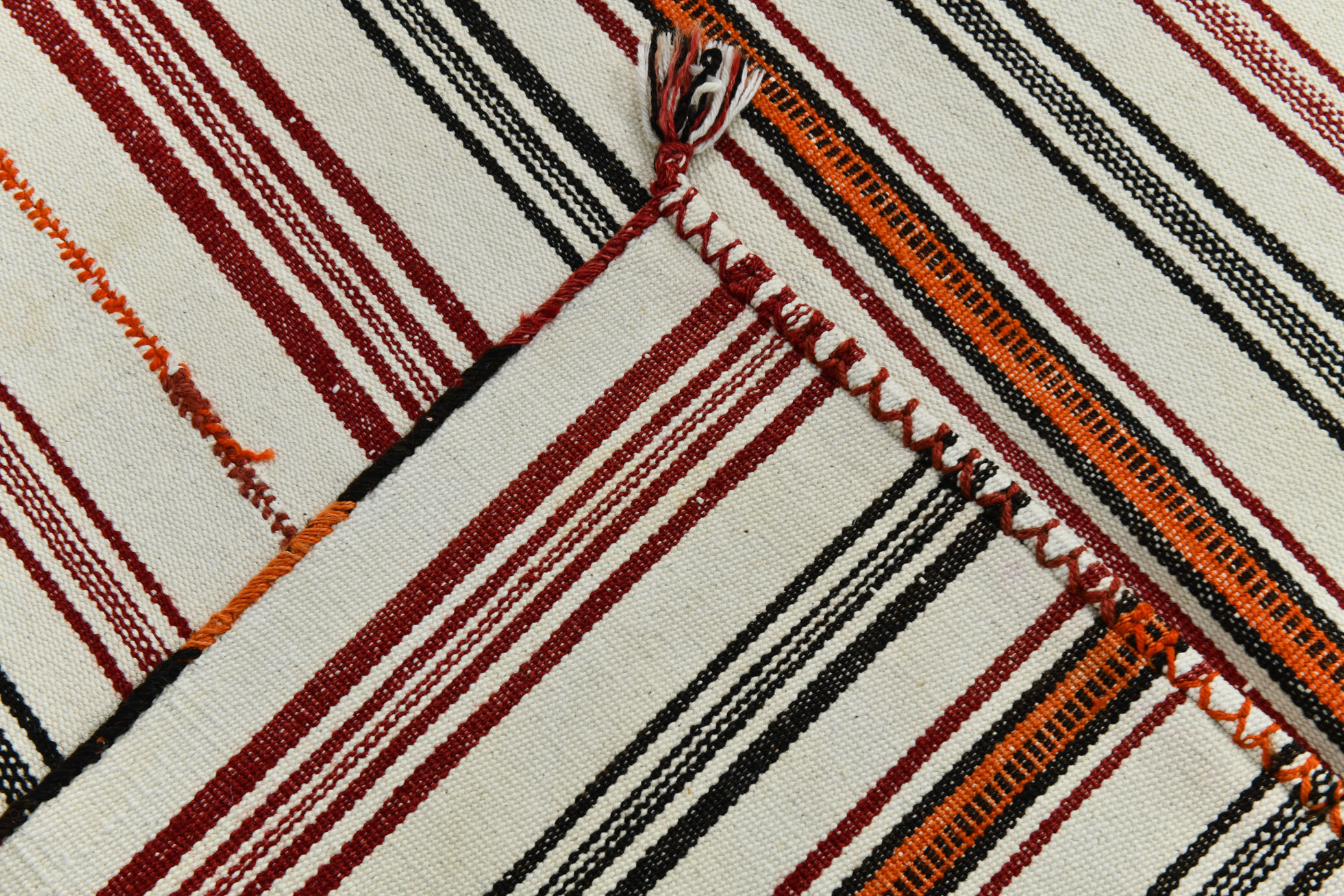 5x9 modern striped hemp rug, 148x269cm