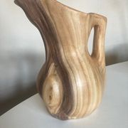 Ceramic vase mid century Grandjean in Vallauris faux bois 1960
