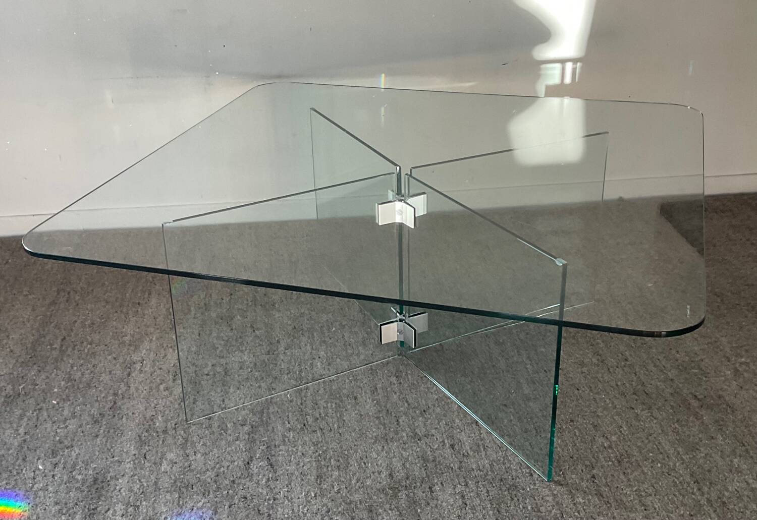 Vintage Ikea glass coffee table