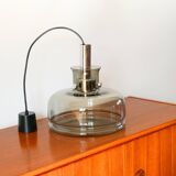 Smoked glass suspension and globe, Design, 1970