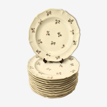 Set de 11 assiettes plates porcelaine de Limoges