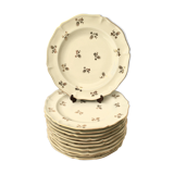 Set of 11 flat plates porcelain from Limoges