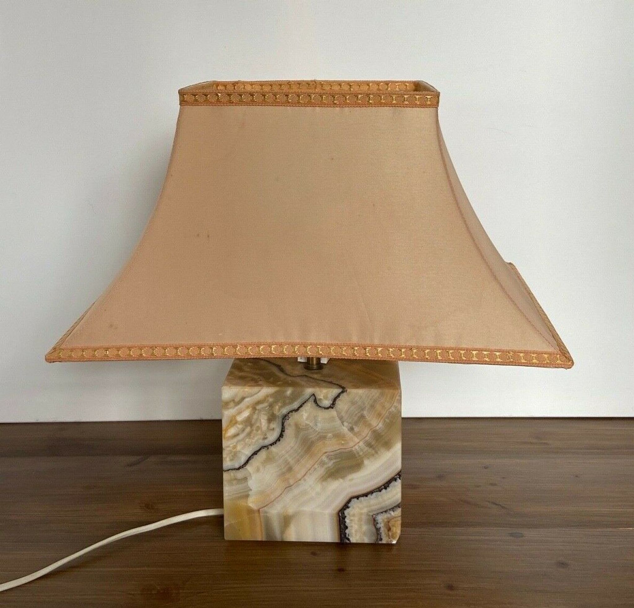 LAMP 1970 ON ONYX FOOT DESIGN FRENCH WORK MARMARA
