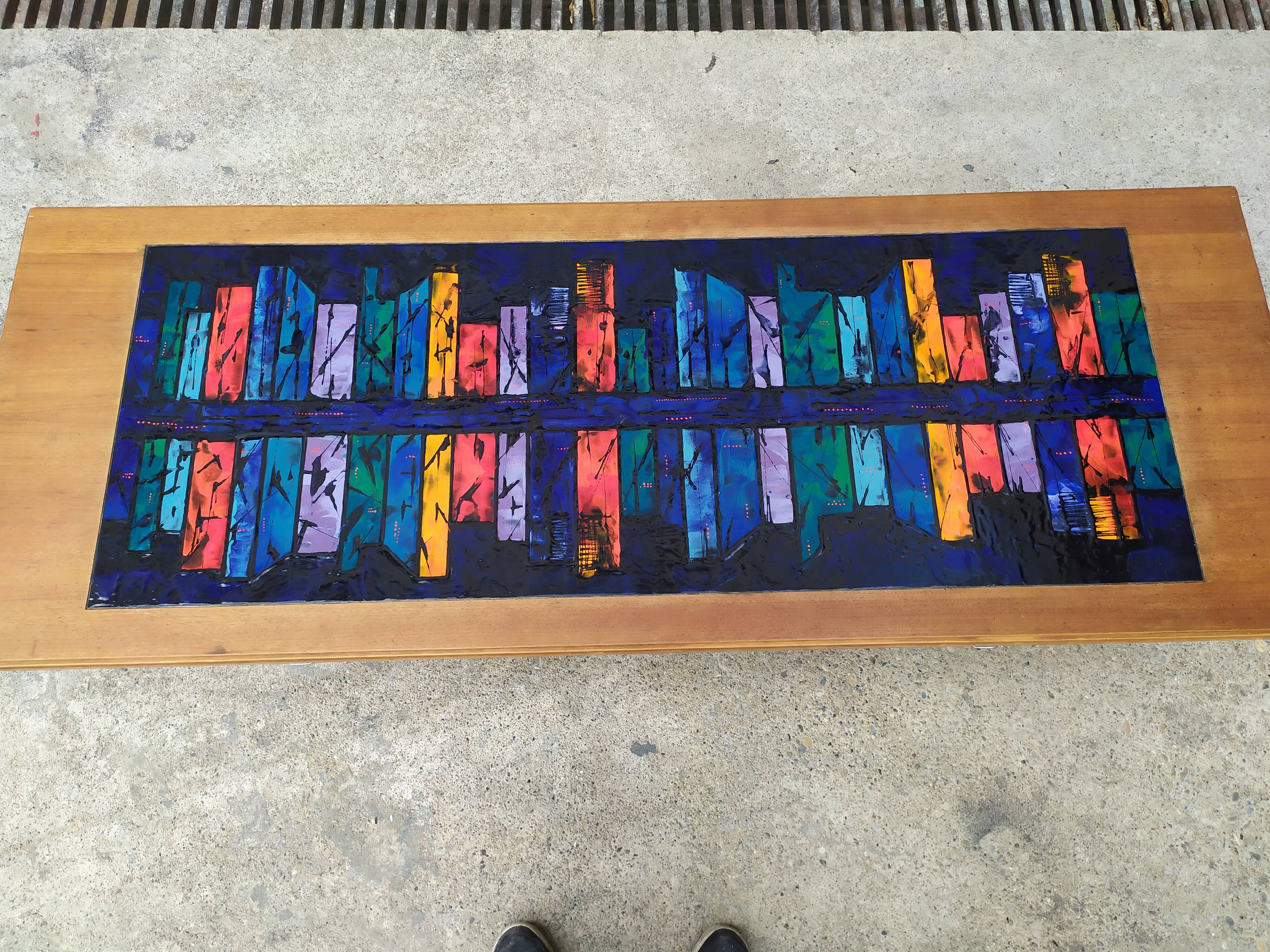 Vintage ceramic coffee table 1m60