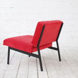 Chaise longue avec rembourrage rouge