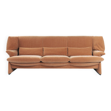 Cassina Portovenere Vico Magistretti wingback peach salmon  sofa Maralunga