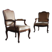 Pair of Vintage Danish Antique 18th century Lounge Chair, style of Louis XV