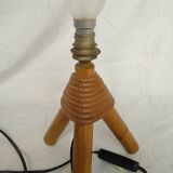 Vintage Rattan Tripod Lamp Base