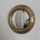 Vintage 1970s sun mirror witch's eye wood and gold - 42 cm