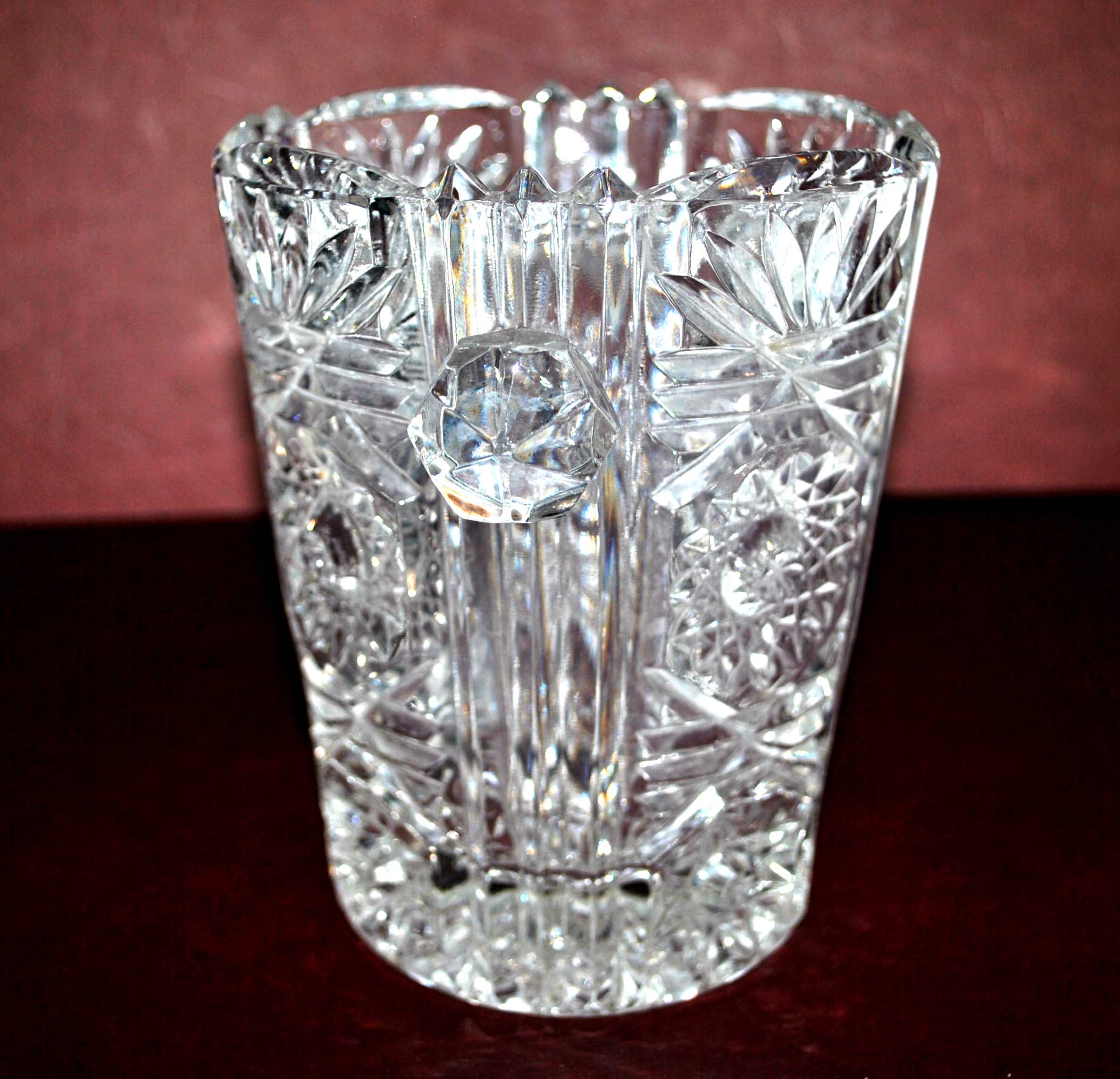 Vintage ice bucket molded crystal - ice cube