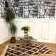 Tapis beige motifs ethniques - 157 x 91 cm