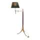 Library or reading floor lamp in brass and wood, mid-20th century.