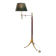 Library or reading floor lamp in brass and wood, mid-20th century.