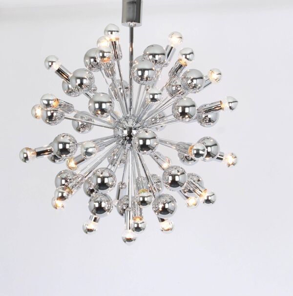 Lustre Sputnik Chrome de style spatial par Cosack, Allemagne, années 1970
