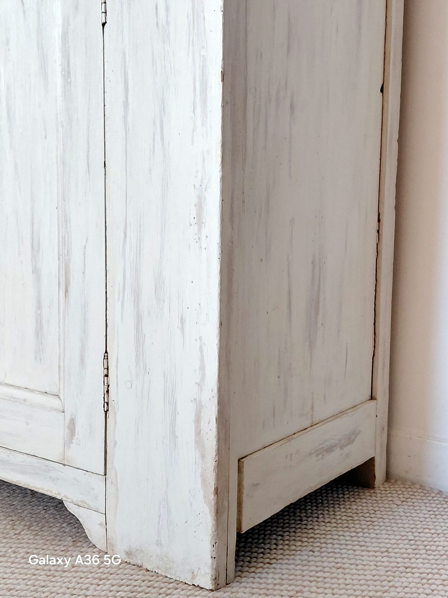 Large confiturier/Low bonnetière vintage artisan 1940 solid wood