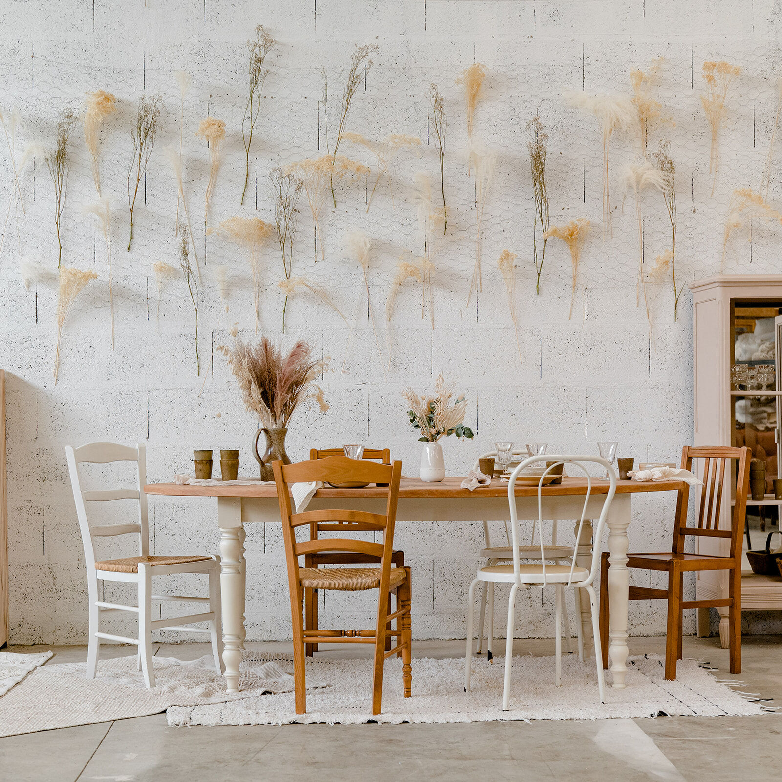 Oval marquetry table – solid wood