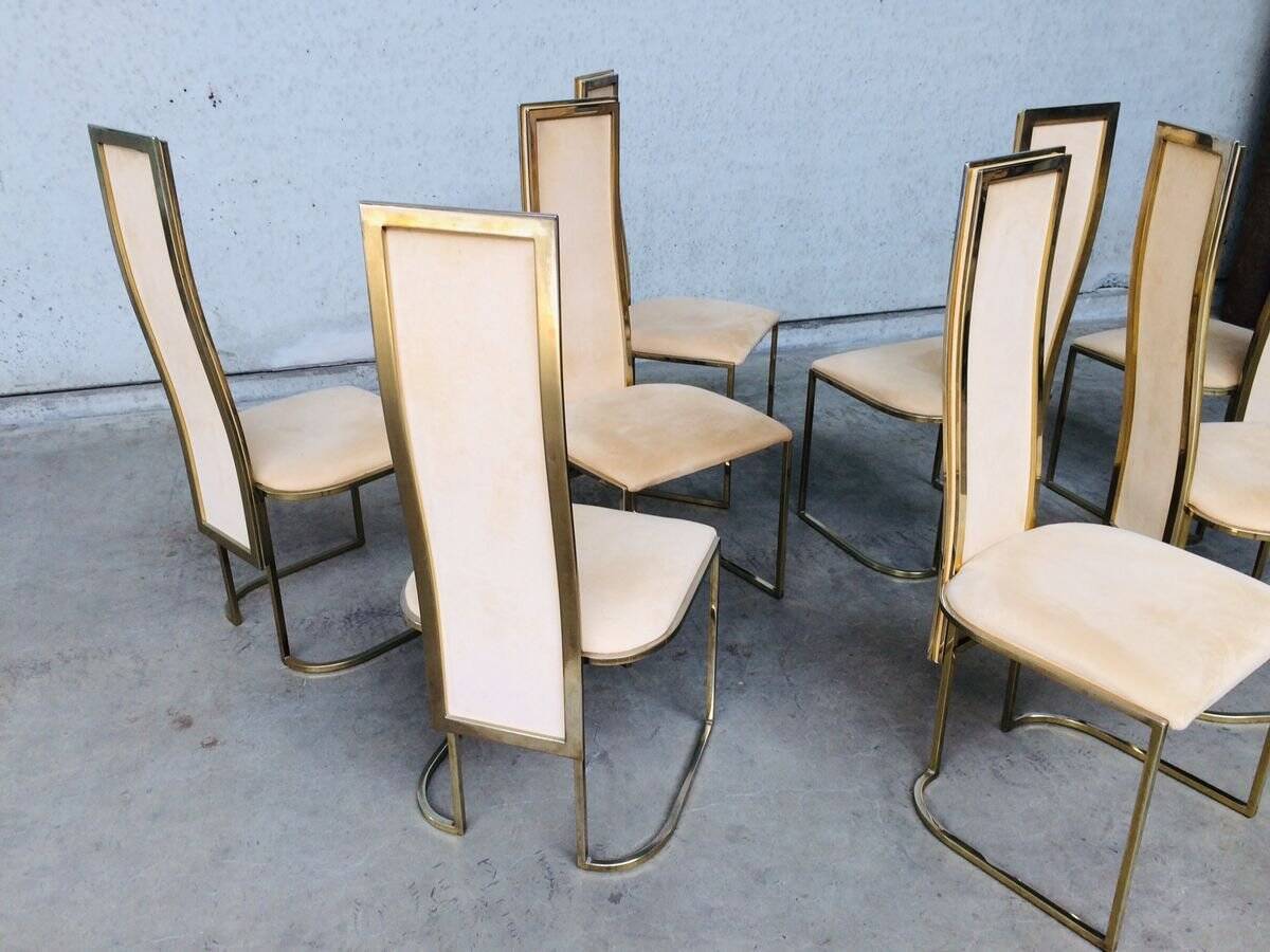 Hollywood Regency dining chairs from Belgo Chrom, 1970s, set of 8.