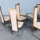 Hollywood Regency dining chairs from Belgo Chrom, 1970s, set of 8.