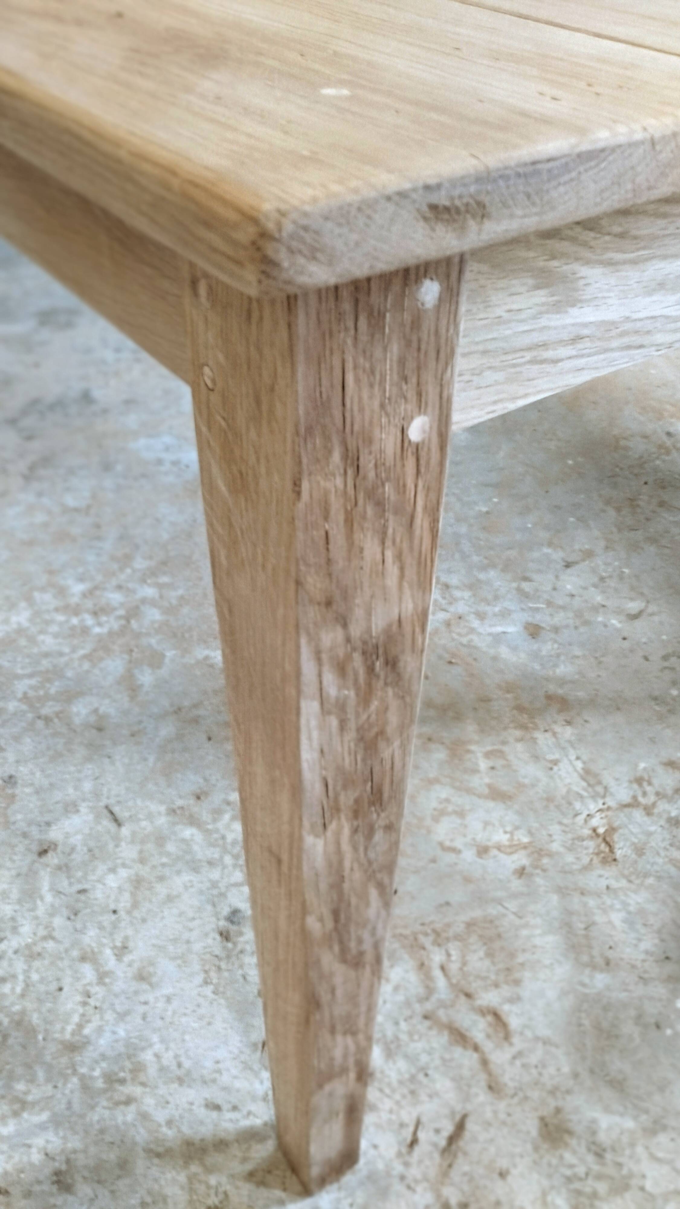 Large solid oak farmhouse table with two drawers 260 cm x 100 cm