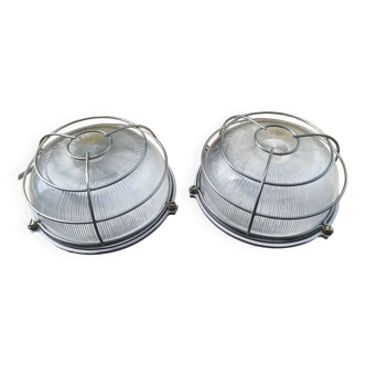 Set of 2 porthole wall lights