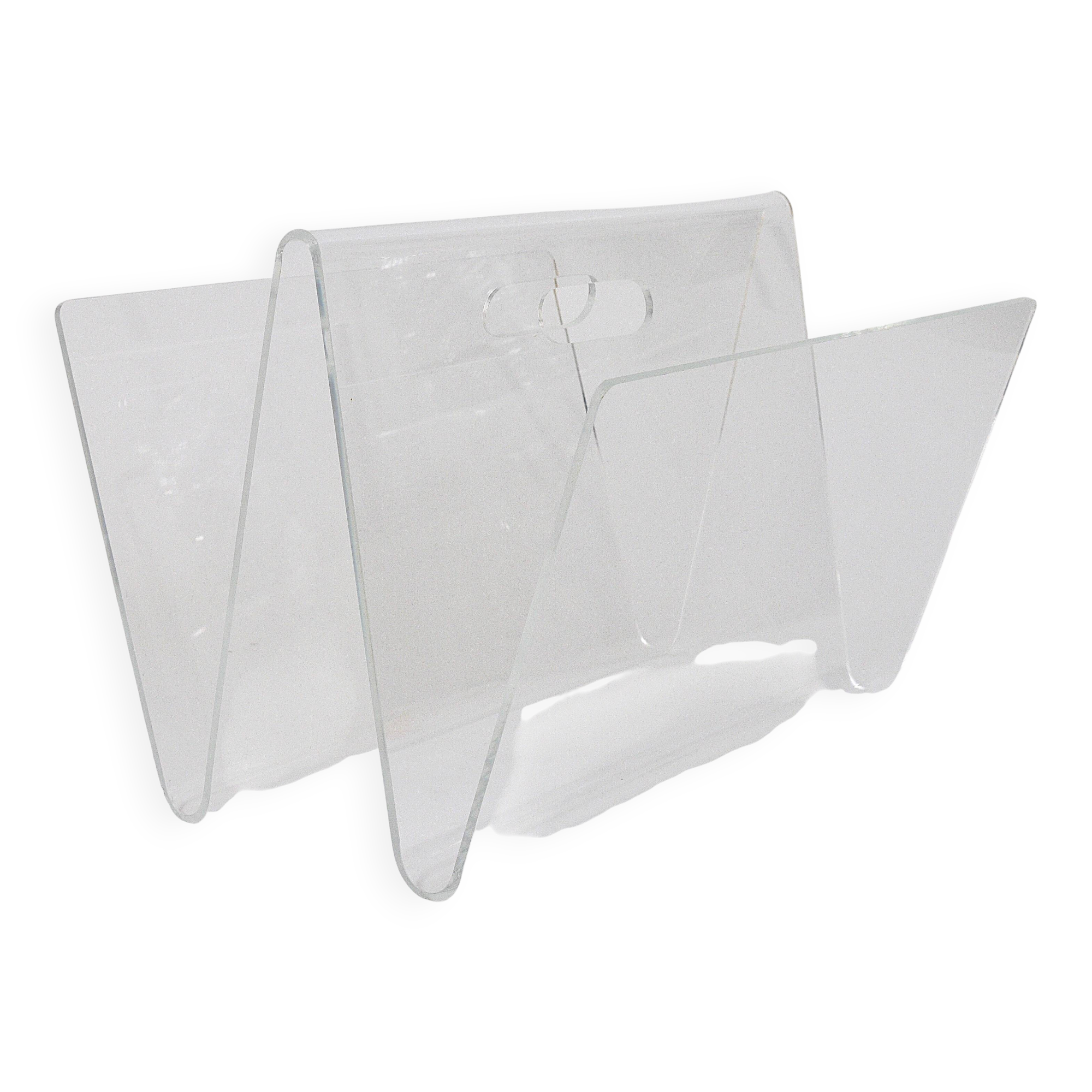 Postmodern Lucite ZigZag magazine rack, Italy, 1980s