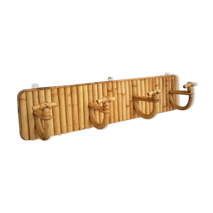 Porte manteau en rotin vintage
