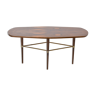 Swedish coffee table in rosewood and brass by Förenades Möbler