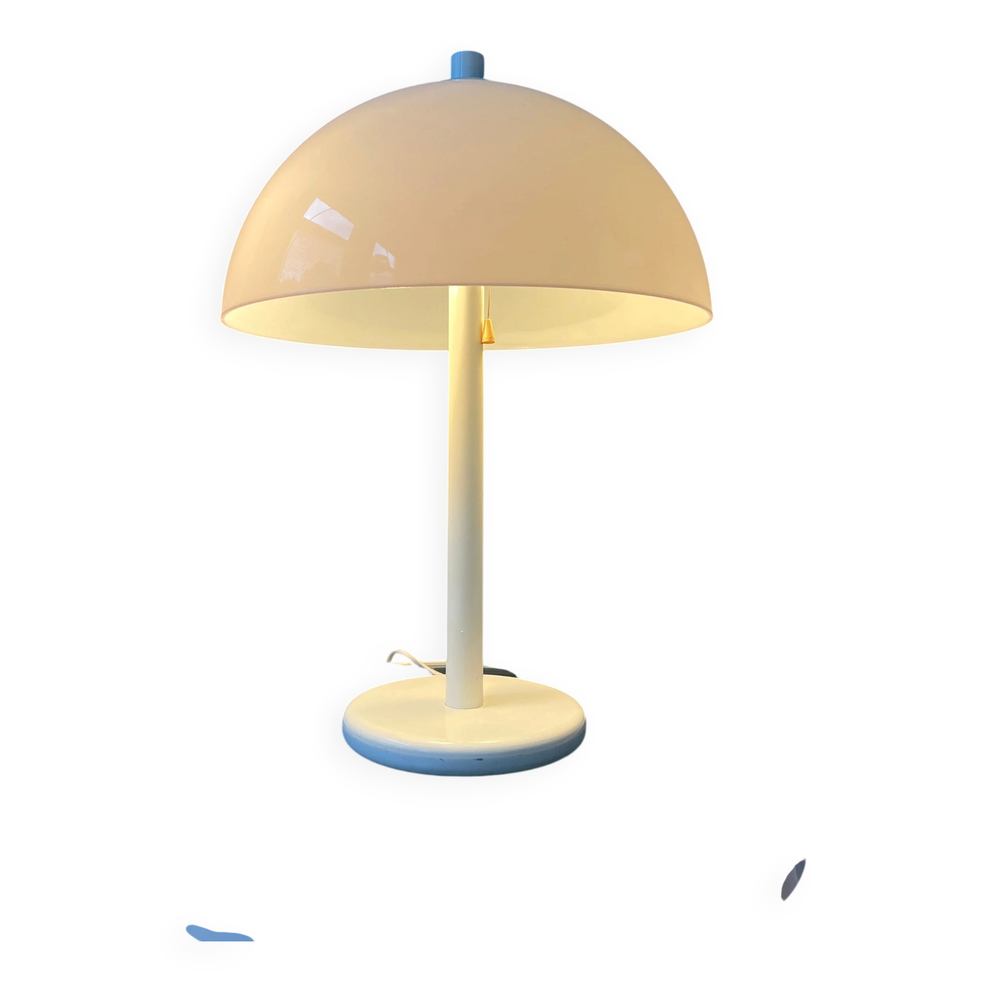 White Mid-Century Dijkstra mushroom table lamp