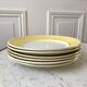 set of 6 flat plates Moulin des Loups textured canary yellow 50s
