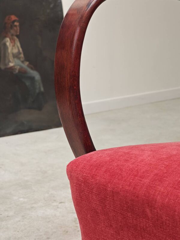 Fauteuil H410 Type C rose poudré par Jindrich Halabala pour Thonet 1930
