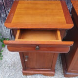 Pair of Louis Philippe bedside tables, solid cherry, vintage, 60