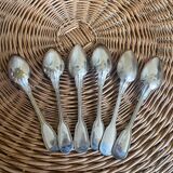 Set of 6 silver metal spoons
