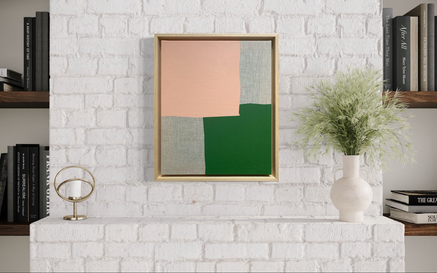 Pink On Green - original artwork