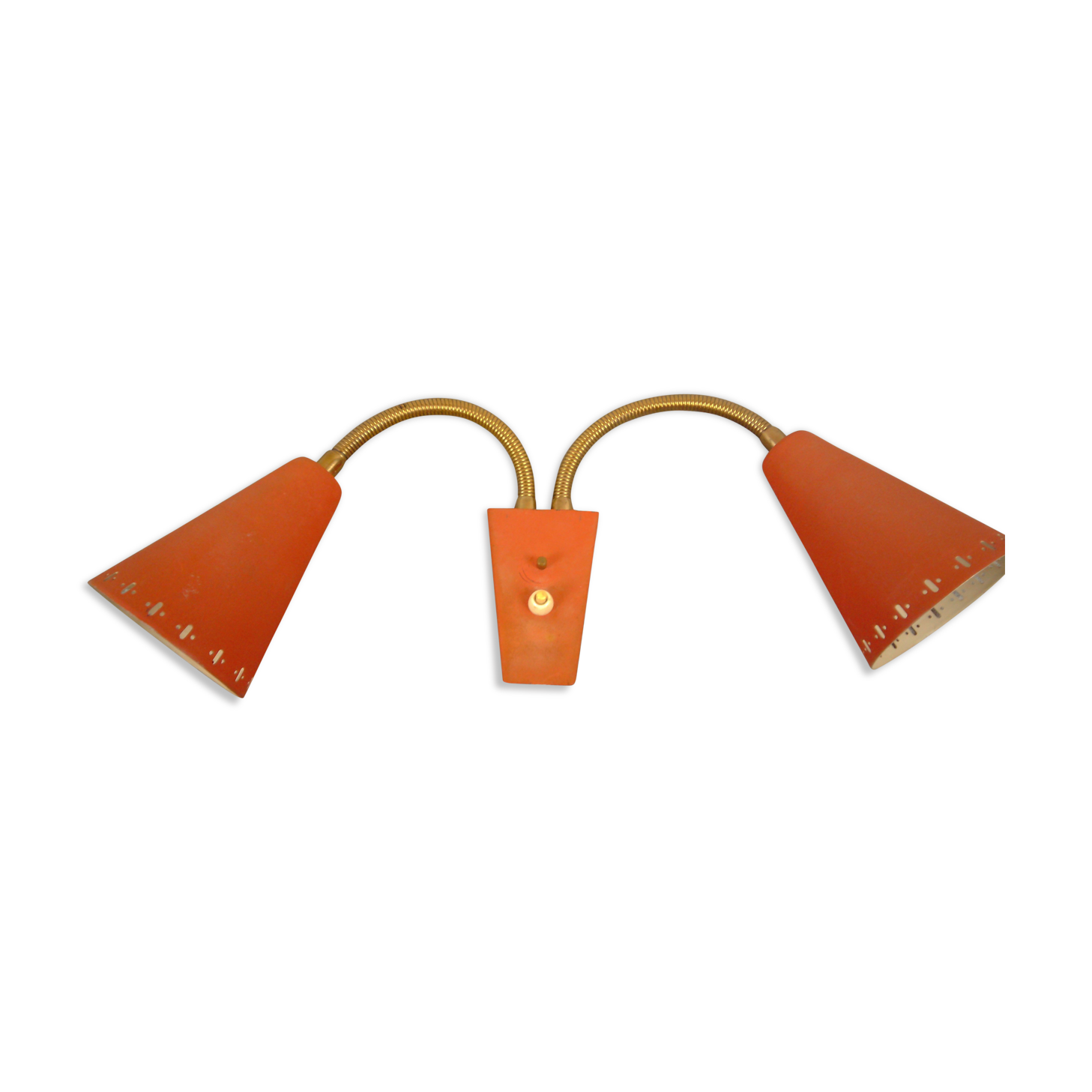 Midcentury double wallamp by Erik Wärnå for EWÅ, Värnamo, Sweden. 1950's.