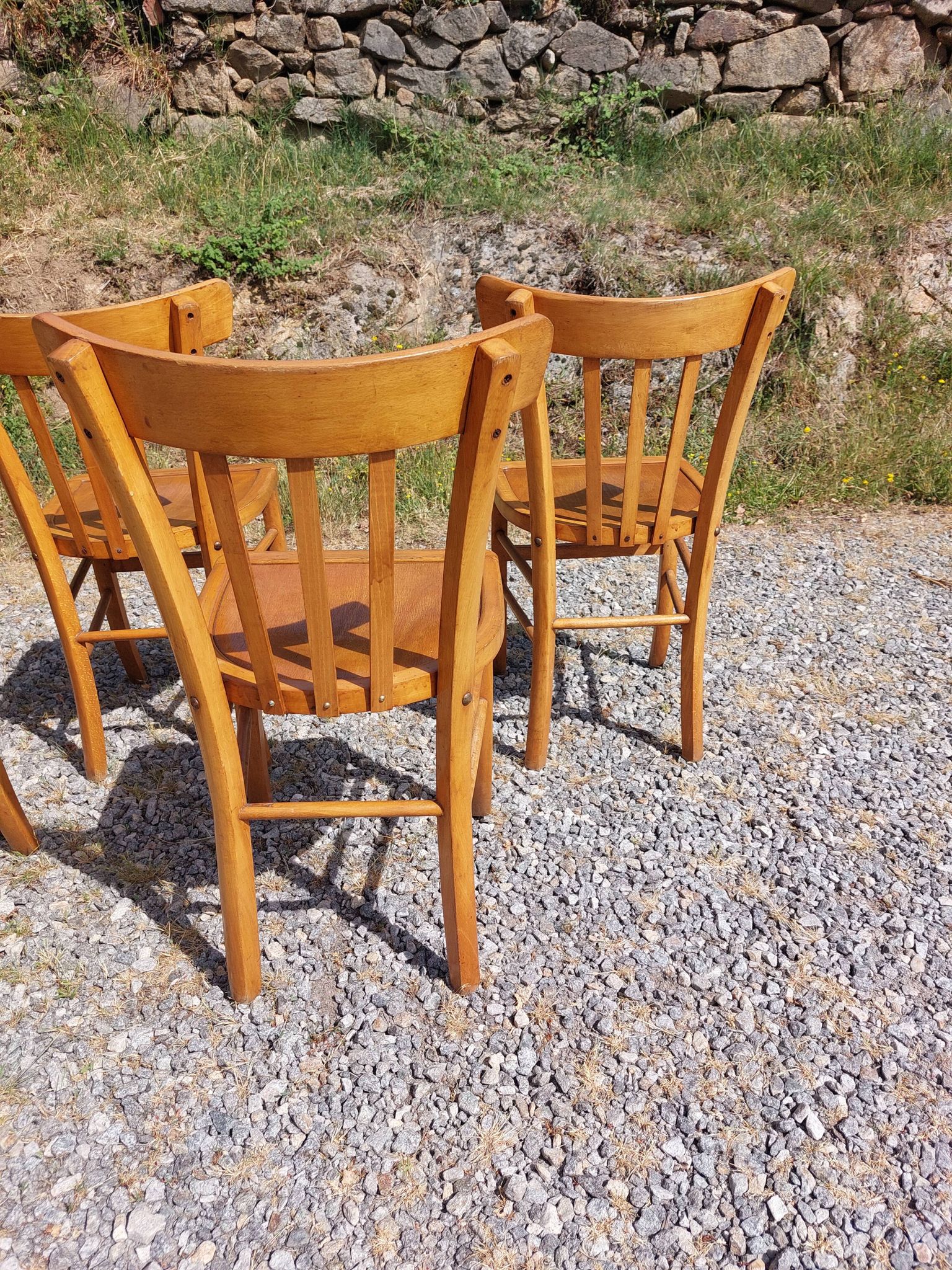 6 bistro chairs, light colour