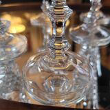 Set of 10 cut crystal stemmed glasses - France, circa 1950-197