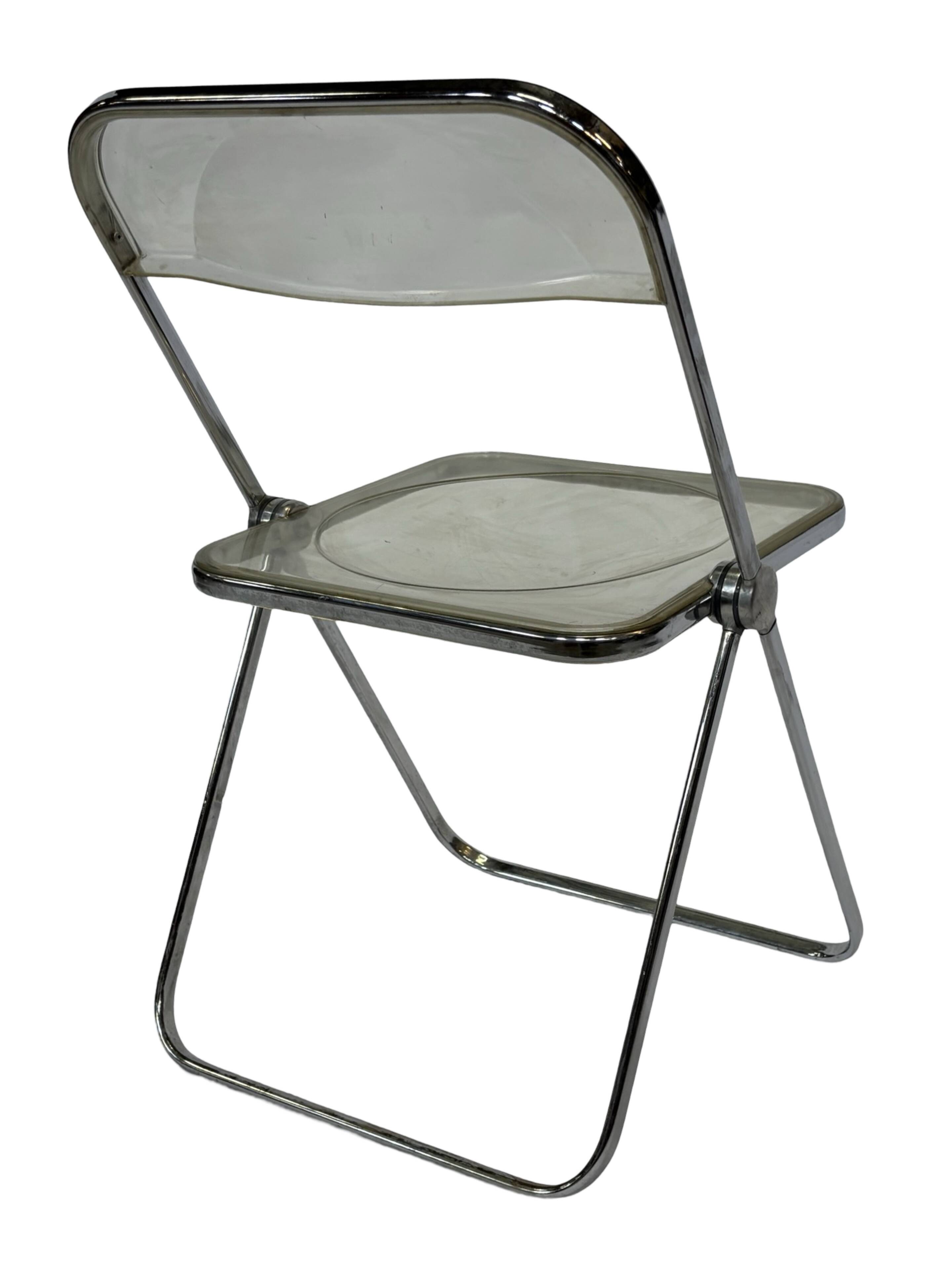 Chaise vintage Plia par Giancarlo Piretti pour Castelli