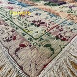 Algiers silk tablecloth, early 20th century, floral motifs enhanced with gold thread, handmade