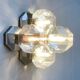 Lampe murale ou de plafond vintage allemande chrome et verre space age par Motoko Ishii pour Staff