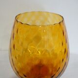 Vase vintage en verre jaune