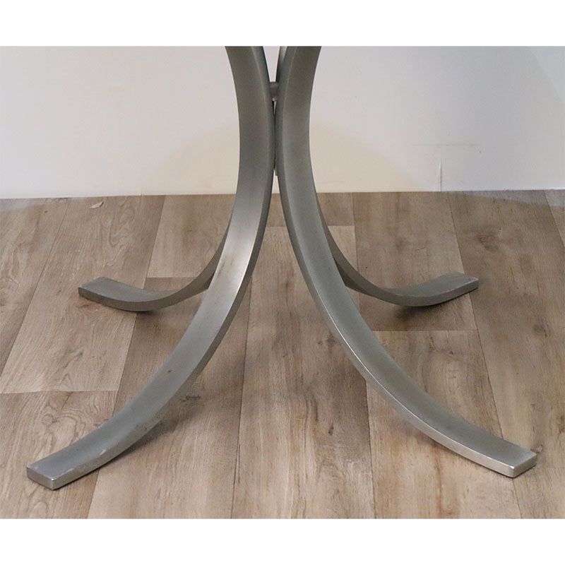 Vintage dining table in marble and steel 1970