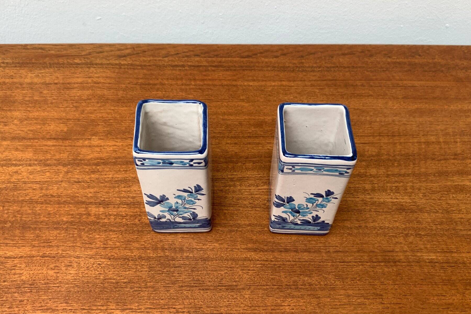 Vintage Italian Handpainted Vase from Larucci Italy, 1970s, Set of 2