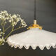 Suspension abat-jour vintage en opaline blanche