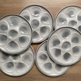 Set of 6 oyster plates Moulin des loups Orchies