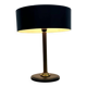 Vintage black table lamp with a leather base.