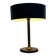Vintage black table lamp with a leather base.