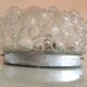 Round ceiling lamp in vintage bubbled glass 60s-70s
