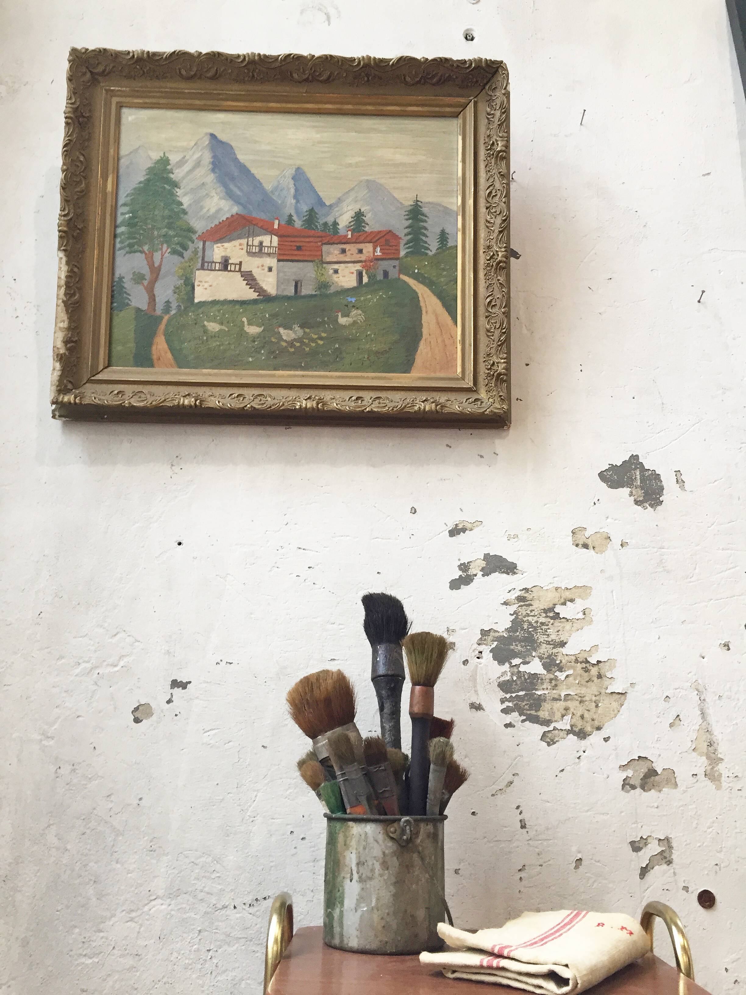 Ancient oil painting landscape