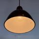 Small Industrial Black Enamel Ceiling Lamp, 1950s