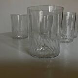 Set of 5 Baccarat modernist Ecailles water goblets